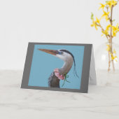 ヘレン素晴らしザブルーヘロンカード カード (黄色い花)