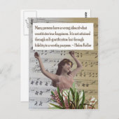 ヘレン・ケラーの引用文のコラージュの郵便はがき ポストカード (正面/裏面)