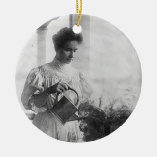 ヘレン・ケラーの水生植物のポートレート セラミックオーナメント