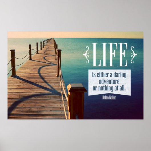 ヘレン・ケラー感動的引用文「アドベンチャー」 ポスター (正面)