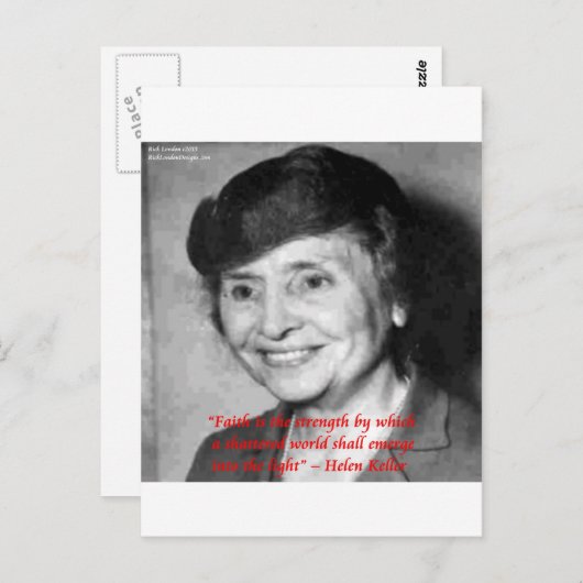 ヘレン・ケラー「信仰/ステングス」ウィズダム引用文 ポストカード (正面/裏面)