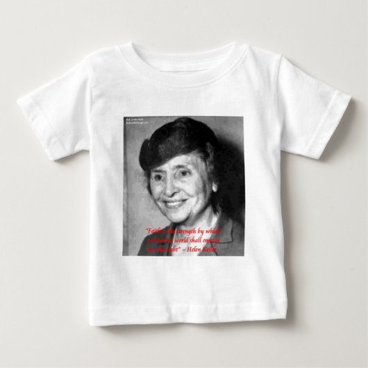 ヘレン・ケラー "信仰/強さ" 名言 ベビーTシャツ (正面)