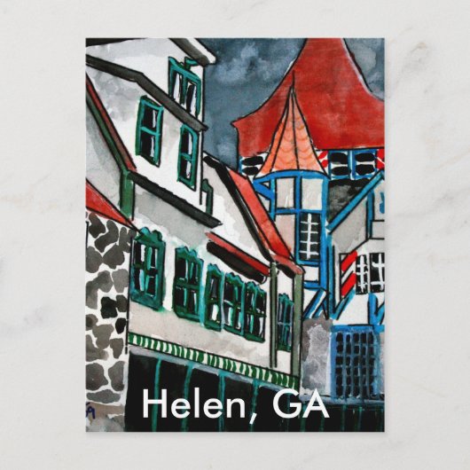 ヘレンGAバケーションパラダイスドイツの町グルジアアート ポストカード (正面)