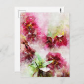 ヘレ絵画ボア花の水色 ポストカード (正面/裏面)