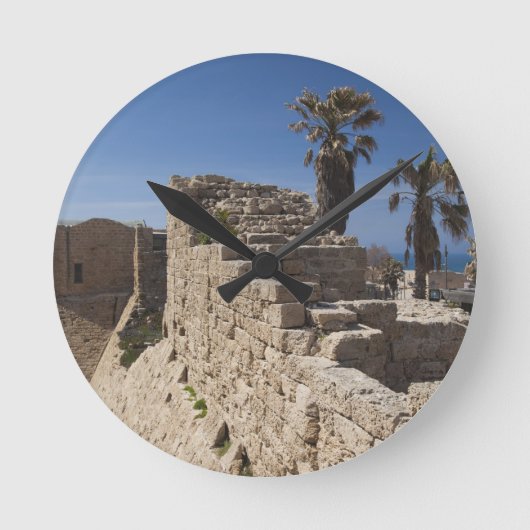 ヘロデが建てたカエサレア港跡素晴らし ラウンド壁時計 (正面)