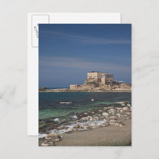 ヘロデによって建てられた港のシーザーレ素晴らしア遺跡 ポストカード (正面/裏面)