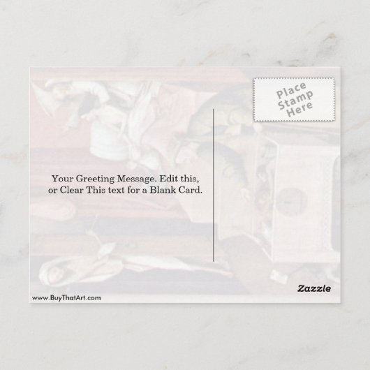 ヘロニムス・ボスの死とけちな人 ポストカード (裏面)