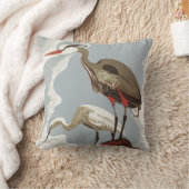ヘロンとエグレットの沿岸鳥 クッション (ブランケット)