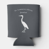 ヘロンエグルトカスタムシルエット文字と名前 缶クーラー (裏面)