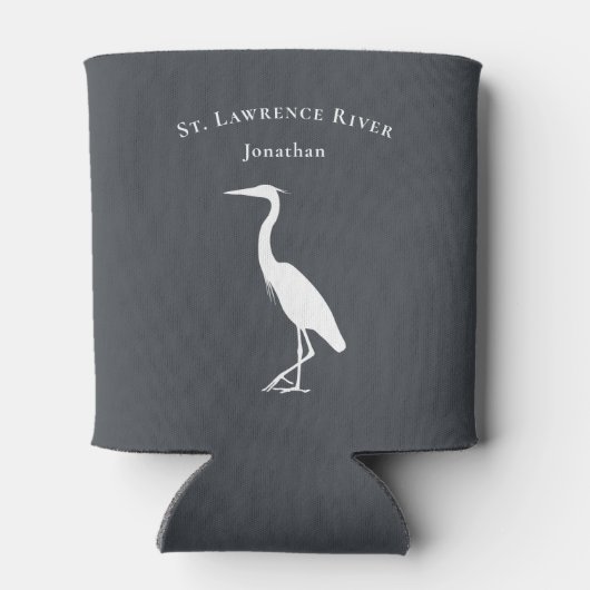 ヘロンエグルトカスタムシルエット文字と名前 缶クーラー (裏面)