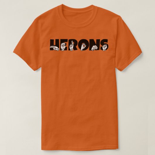 ヘロンズASL手話デザイン1 Tシャツ (デザイン正面)