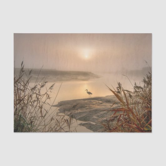 ヘロン天国 – 湖の風景 薄葉紙 (正面)