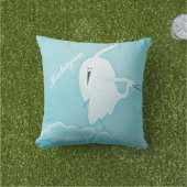 ヘロン州ピローホワイトアクア アウトドアクッション (芝生)