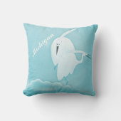 ヘロン州ピローホワイトアクア アウトドアクッション (正面)