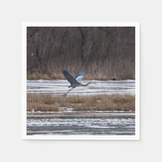 ヘロン離陸 スタンダードカクテルナプキン (正面)