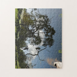 ヘロン飛んでいるは池を越えて；自然 ジグソーパズル