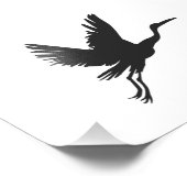 ヘロン飛んでいるシルエット – 背景色を選択 フォトプリント (角)