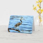 ヘロン鳥と父の日用カード カード (黄色い花)