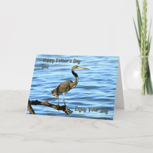 ヘロン鳥と父の日用カード カード (正面)