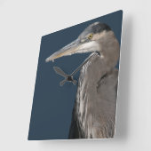 ヘロン鳥類野生動物 スクエア壁時計 (傾斜)