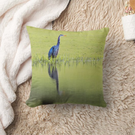 ヘロン鳥 クッション (ブランケット)