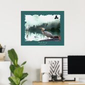 ヘロン，エグルト，カラス，トンボ，荒野の芸術 ポスター (ホームオフィス)