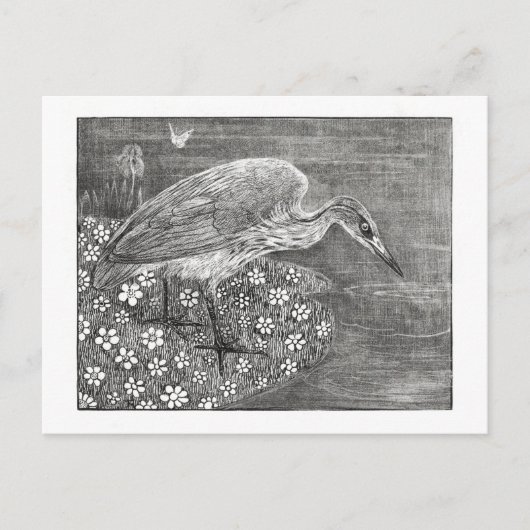 ヘロン – テオ・ヴァン・ホイテマ – ヴィンテージ・アート ポストカード (正面)