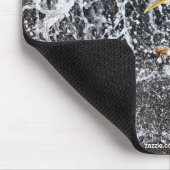 ヘロン、月&滝の撮影マウスマット マウスパッド (コーナー)