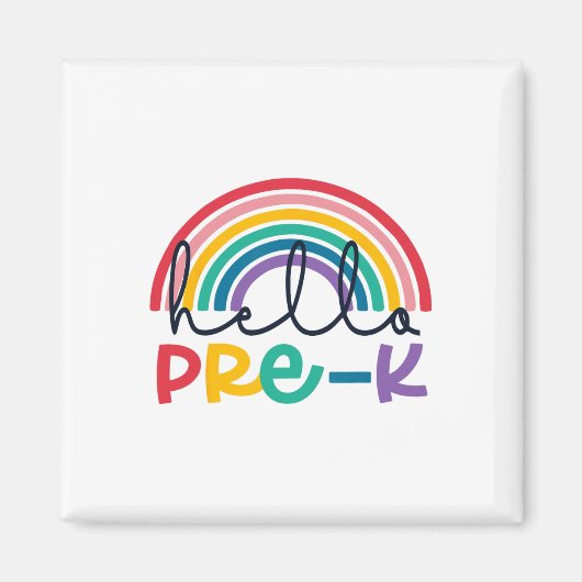 ヘロー Pre-k レインボー Ck 入学 先生 生徒 幼稚園児 マグネット (正面)