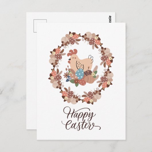 ヘンアンドイースターエッグハッピーイースター ポストカード (正面/裏面)
