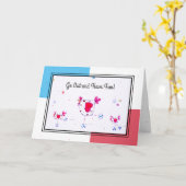 ヘンアンドチックローラースケートで滑る誕生日カード カード (黄色い花)