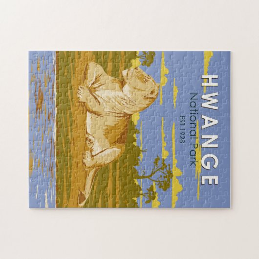 ヘンゲ国立公園ジンバブエ旅行芸術ヴィンテージ ジグソーパズル (横)