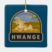 ヘンゲ国立公園ジンバブエ旅行芸術ヴィンテージ セラミックオーナメント (裏面)