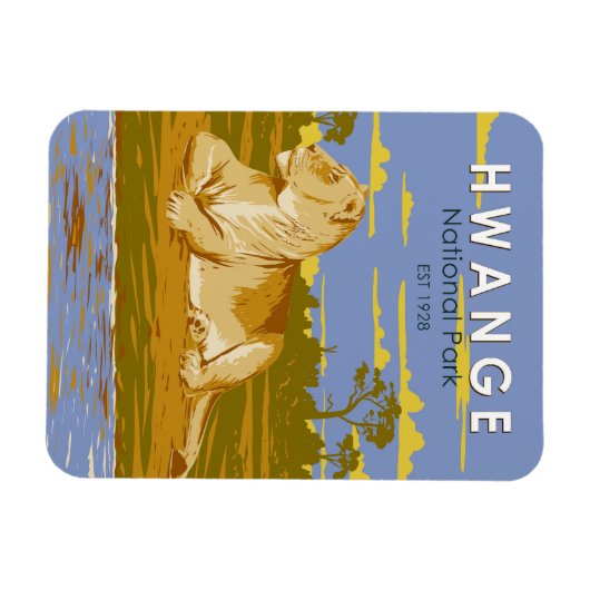 ヘンゲ国立公園ジンバブエ旅行芸術ヴィンテージ マグネット (横)