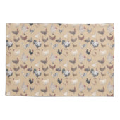 ヘンズアンドロターズウォーターカラーチキンプリント 枕カバー (裏面)