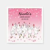 ヘンズナイトピンクパーソナライズされたのスパークル紙ナプキン スタンダードカクテルナプキン (正面)