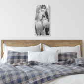 ヘンタイアンゲリックガールズブラックアンドホワイトプリント キャンバスプリント (インサイチュ (寝室))