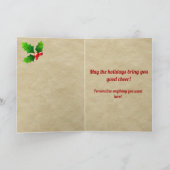 ヘンダーソンバッジ&タータンチェックパーソナライズされたクリスマス カード (内部)