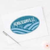 ヘンダーソンビルノースカロライナアウトドア 楕円形シール (封筒)