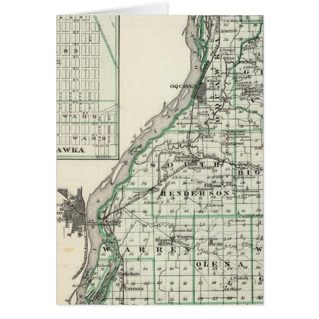 ヘンダーソン郡とオクワカの地図 (正面)