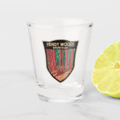 ヘンディウッズ州パークカリフォルニアバッジヴィンテージ ショットグラス (正面)