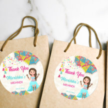 ヘンディピンクブルーかわいいインドの女の子ありがとうお礼