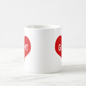 ヘントの赤いハート コーヒーマグカップ (中央)