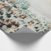 ヘンドリックアベルキャンプ冬の風景とアイススケーター ラッピングペーパー (角)