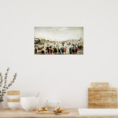 ヘンドリックアベルキャンプ運河の凍ってい冬のシーン ポスター (キッチン)