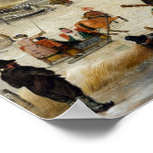 ヘンドリックアベルキャンプ運河の凍ってい冬のシーン ポスター (角)