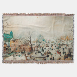 ヘンドリック・アーフェルカンプ 1608年 冬の風景 アイススケーター スローブランケット