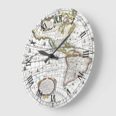 ヘンドリック・ホンディウスによる1630年の古地図「ノヴァ・トティウス・テララム・オルビス・ゲオグラ ラージ壁時計 (傾斜)