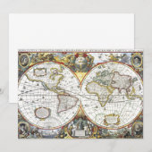 ヘンドリック・ホンディウスによる1630年の古地図「ノヴァ・トティウス・テララム・オルビス・ゲオグラ 招待状 (正面/裏面)