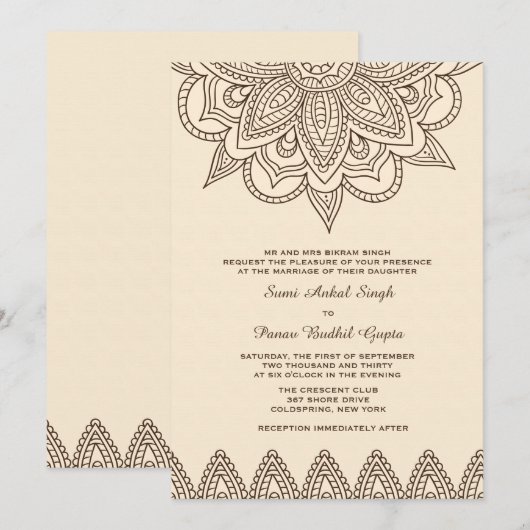 ヘンナの招待状 招待状 (正面/裏面)